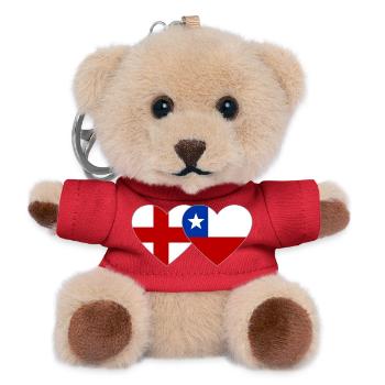Suède Chili Drapeau Coeur - Porte-clés ourson - rouge - Devant