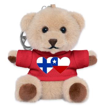 Finlande Chili Drapeau Coeur - Porte-clés ourson - rouge - Devant