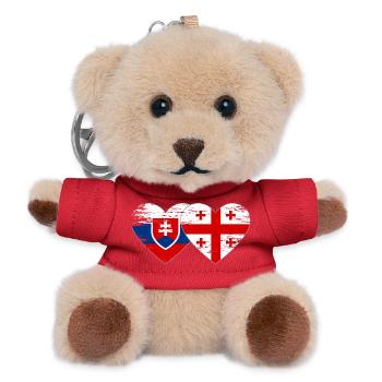 Slovakia Georgia flag heart used - Teddy Keyring - red - Front