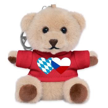 Bayern Tschechien Herzverband - Teddy Schlüsselanhänger - Rot - Vorne