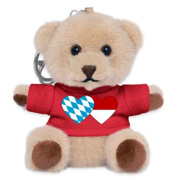 Bavaria Indonesia Flag Heart - Teddy Keyring - red - Front