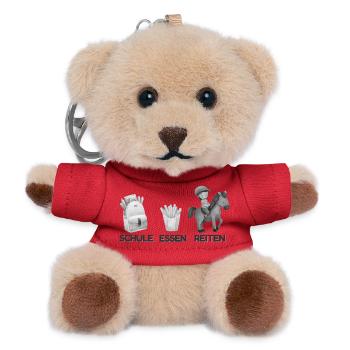 Schule Essen Reiten Motiv - Teddy Schlüsselanhänger - Rot - Vorne