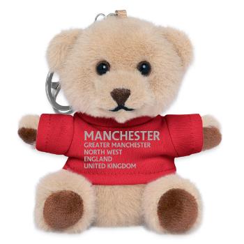 Manchester – England Lyric Design - Teddy Schlüsselanhänger - Rot - Vorne