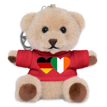 Germany Ireland Flag Heart - Teddy Keyring - red - Front