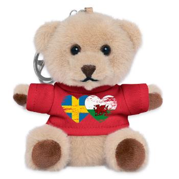 Schweden Wales Flagge Herz used - Teddy Schlüsselanhänger - Rot - Vorne