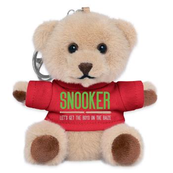 Snooker - Let's get the.boys on the baize - Teddy Keyring - red - Front