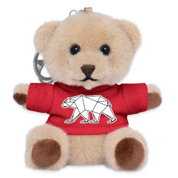 Icône polygonale de l’ours polaire - Porte-clés ourson - rouge - Devant