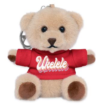 Hawaiian Ukulele Uke Retro Vintage - Teddy Schlüsselanhänger - Rot - Vorne