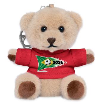 Brazil Flag 2026 Soccer - Teddy Keyring - red - Front
