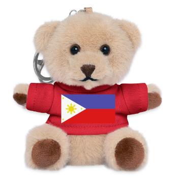 Drapeau philippin - Porte-clés ourson - rouge - Devant