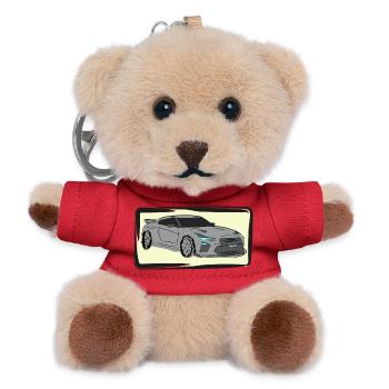 Sports Car Neon Silhouette - Teddy Keyring - red - Front
