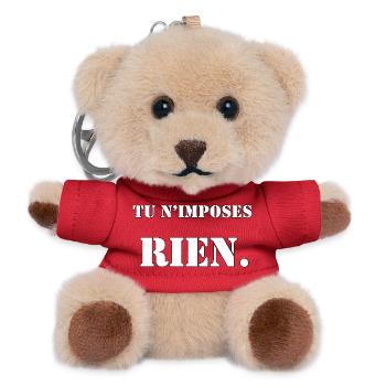 DU DRÄNGST NICHTS AUF. - Teddy Schlüsselanhänger - Rot - Vorne