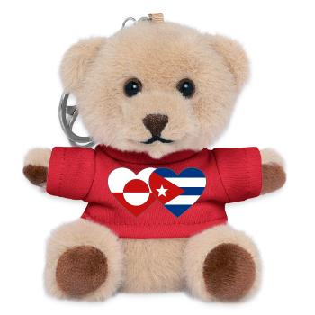 Groenland_Kuba_Flagge_Herz - Porte-clés ourson - rouge - Devant
