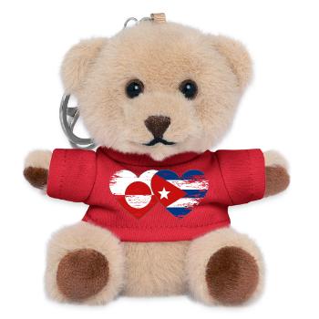 Groenland_Kuba_Flagge_Herz_used - Teddy Keyring - red - Front