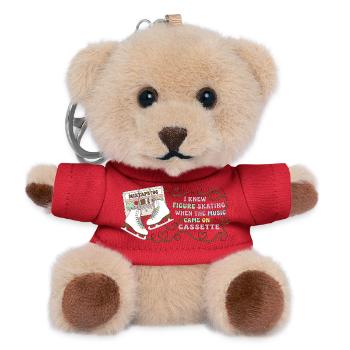 Eiskunstlauf Kassette 90er Nostalgie - Teddy Schlüsselanhänger - Rot - Vorne