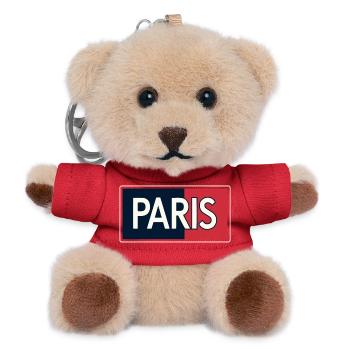 Paris blocs bleu et rouge - Porte-clés ourson - rouge - Devant