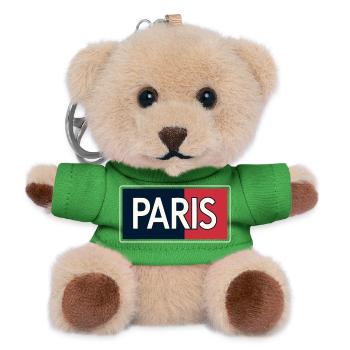 Paris blue and red blocks - Teddy Keyring - green - Front