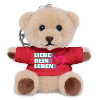 Liebe Dein Leben Herzmotiv - Teddy Schlüsselanhänger - Rot - Vorne