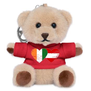 Elfenbeinküste Österreich Flagge Herz - Teddy Schlüsselanhänger - Rot - Vorne