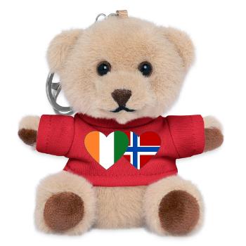 Cœur du drapeau de la Côte d’Ivoire et de la Norvège - Porte-clés ourson - rouge - Devant