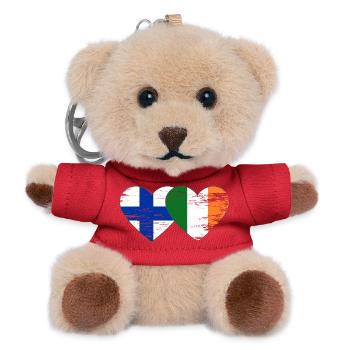Finnland_Irland_Flagge_Herz_used - Porte-clés ourson - rouge - Devant