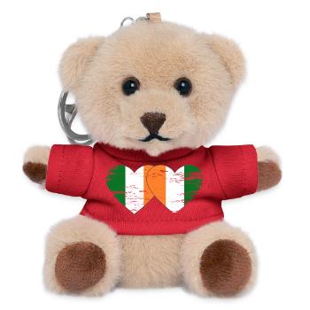 Irland_Elfenbeinkueste_Flagge_Herz_used - Teddy Keyring - red - Front