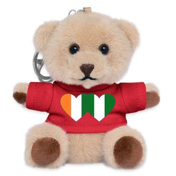 Elfenbeinküste Nigeria Flagge Herz - Teddy Schlüsselanhänger - Rot - Vorne
