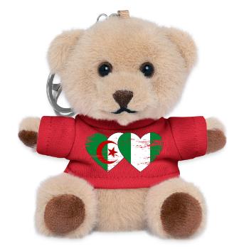 Algeria Nigeria Flag Heart Used - Teddy Keyring - red - Front