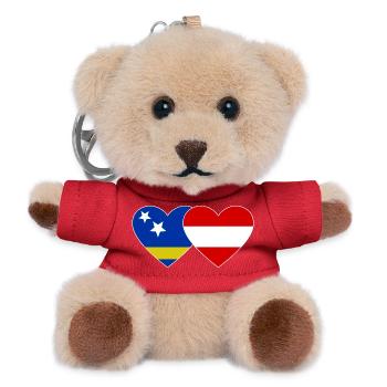 Curacao_Oesterreich_Flagge_Herz - Porte-clés ourson - rouge - Devant