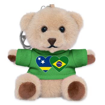 Curacao_Brasilien_Flagge_Herz - Porte-clés ourson - vert - Devant