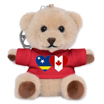Curacao Kanada Flagge Herz - Teddy Schlüsselanhänger - Rot - Vorne
