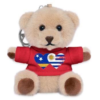 Curaçao_Uruguay_Flagge_Herz_used - Teddy Schlüsselanhänger - Rot - Vorne