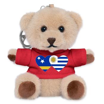 Curacao_Uruguay_Flagge_Herz - Teddy Schlüsselanhänger - Rot - Vorne