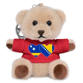 Curaçao_Bosnien_Flagge_Herz - Teddy Keyring - red - Front