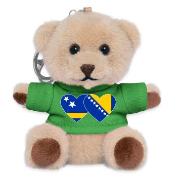 Curaçao_Bosnien_Flagge_Herz - Teddy Schlüsselanhänger - Grün - Vorne