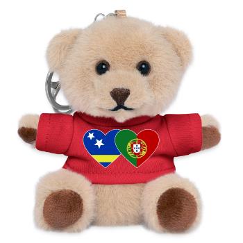Curaçao_Portugal_Flagge_Herz - Teddy Schlüsselanhänger - Rot - Vorne