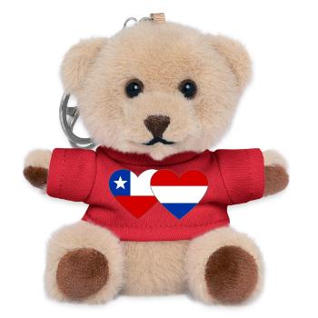 Chile_Holland_Flagge_Herz - Porte-clés ourson - rouge - Devant
