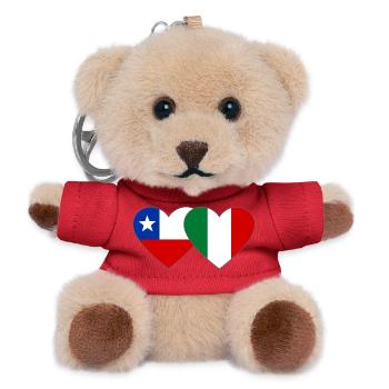 Cœur du drapeau Chili Italien - Porte-clés ourson - rouge - Devant