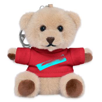 Deko Streifen - Pinsel BLAU - Teddy Schlüsselanhänger - Rot - Vorne