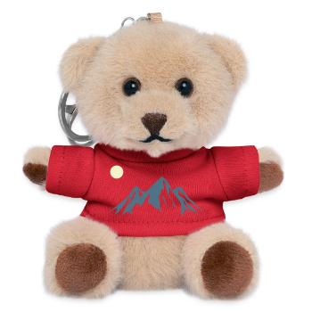 Bergsilhouette Sonnenaufgang - Teddy Schlüsselanhänger - Rot - Vorne
