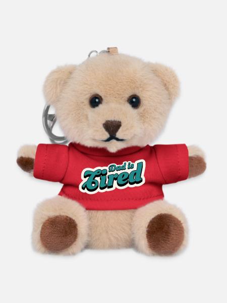 Papa ist müde Dunkeltürkis - Teddy Schlüsselanhänger - Rot