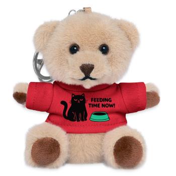 Boese Katze Schriftzug - Teddy Schlüsselanhänger - Rot - Vorne