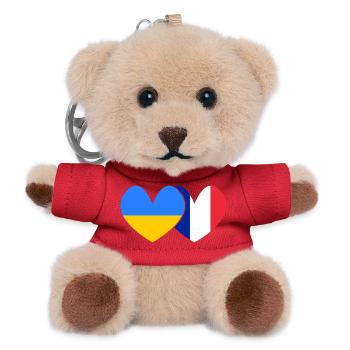 Ukraine Frankreich Freundschaft  - Teddy Schlüsselanhänger - Rot - Vorne