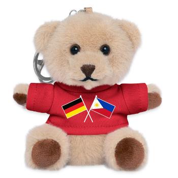 Germany x Philippines Crossed Friendship Flags - Teddy Schlüsselanhänger - Rot - Vorne