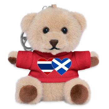 Thailand Schottland Flagge Herzform - Teddy Schlüsselanhänger - Rot - Vorne