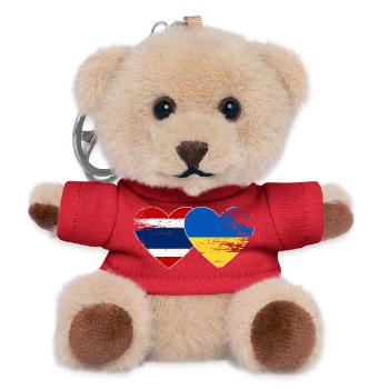 Thailand Ukraine Flagge Herz - Teddy Schlüsselanhänger - Rot - Vorne