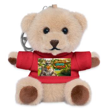 Tierische Happy Hour Urlaub Ferien Spaß - Teddy Schlüsselanhänger - Rot - Vorne