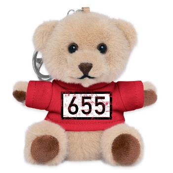 Rheinkilometer 655 Bonn am Rhein (Vintage) - Teddy Schlüsselanhänger - Rot - Vorne