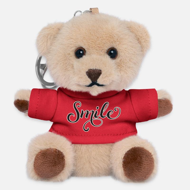 Smiling Script Lettering Smile - Teddy Keyring - red
