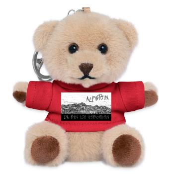 ALPSTEIN - Da bin ich geboren - Schweiz - Teddy Schlüsselanhänger - Rot - Vorne